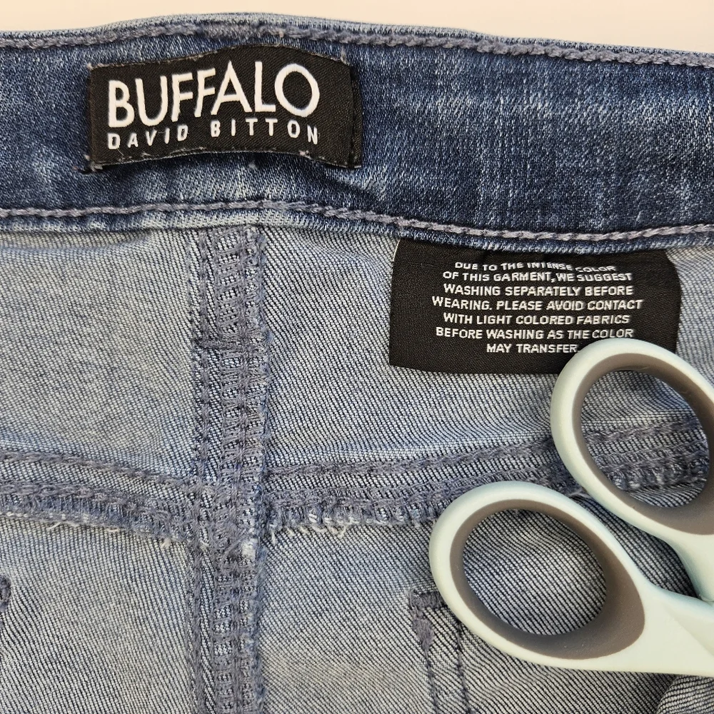 Buffalo David Bitton Alyssa medium wash hi rise straight leg stretch denim jeans